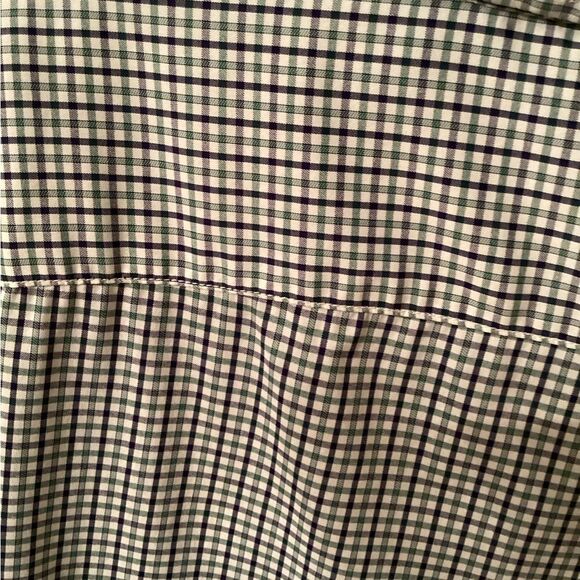 UNTUCKit SIZE LARGE SHELDRAKE GREEN LONG SLEEVE  GINGHAM NYLON BUTTON UP SHIRT - Picture 6 of 9